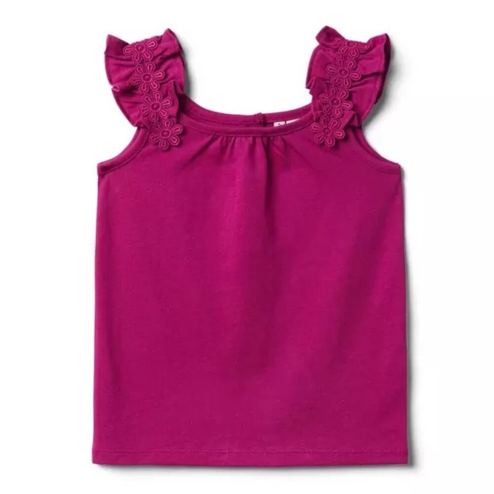Janie and Jack Wild Aster Ruffle Strap Top and Dahlia Short, Size 7, Like New
